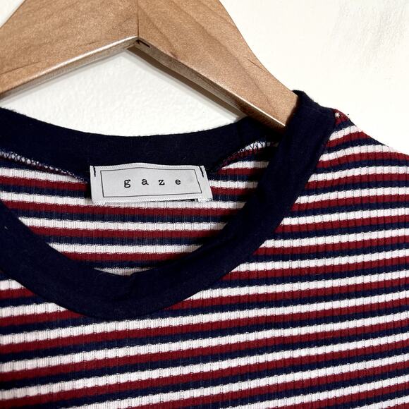 Gaze Blue & Red Striped Tee LAST CALL - Picture 2 of 3